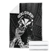 Hawaii King Kamehameha Day Parade Blanket With Pa'u Riders Plumeria Kakau Tribal Pattern