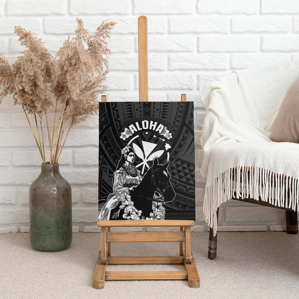 Hawaii King Kamehameha Day Parade Canvas Wall Art With Pa'u Riders Plumeria Kakau Tribal Pattern