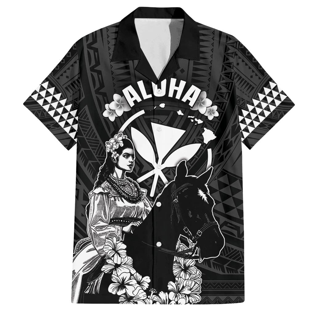 Hawaii King Kamehameha Day Parade Family Matching Tank Maxi Dress and Hawaiian Shirt With Pa'u Riders Plumeria Kakau Tribal Pattern