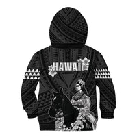 Hawaii King Kamehameha Day Parade Kid Hoodie With Pa'u Riders Plumeria Kakau Tribal Pattern