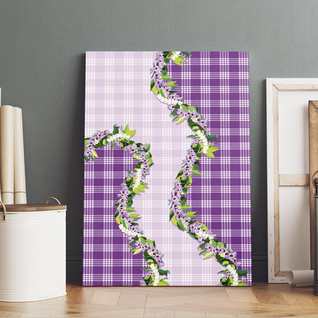 Violet Hawaii Palaka Canvas Wall Art Maile Pikake Honohono Orchid Lei