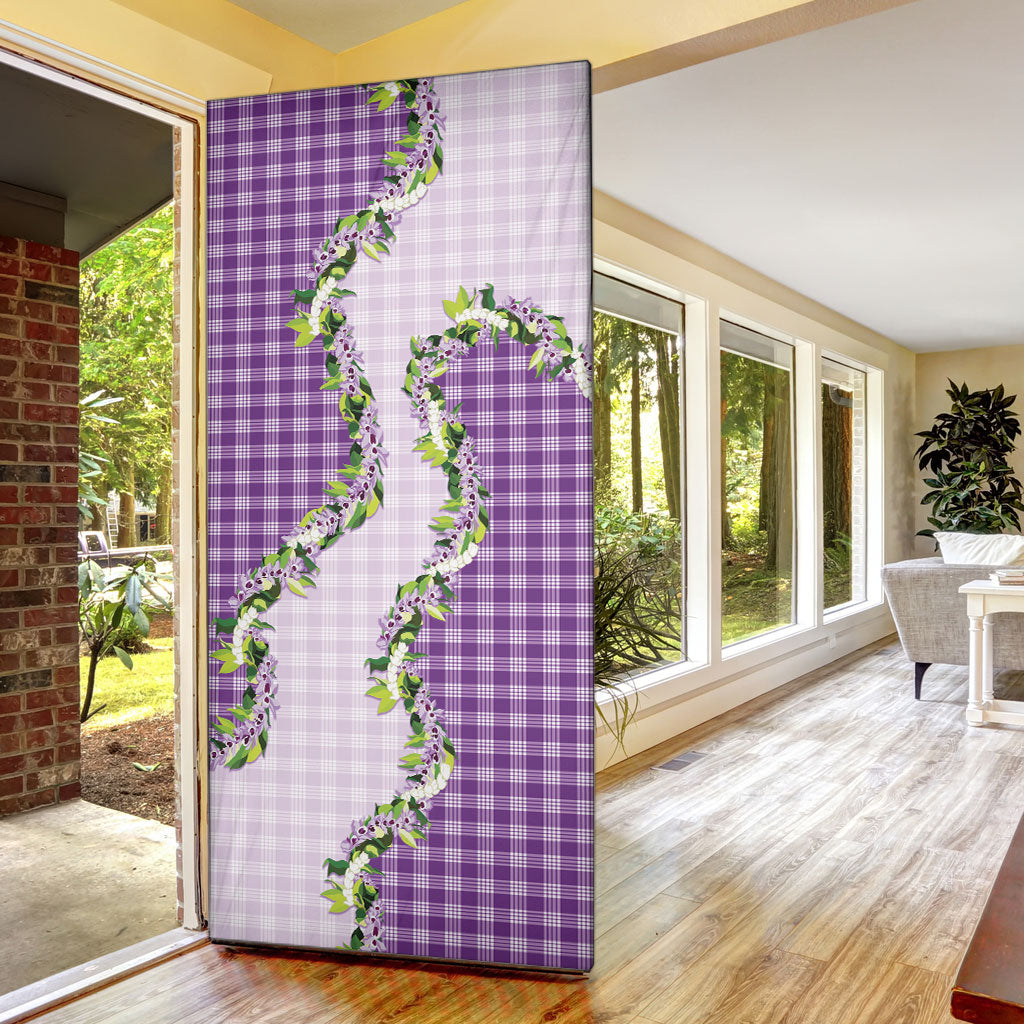 Violet Hawaii Palaka Door Cover Maile Pikake Honohono Orchid Lei LT05 - Polynesian Pride
