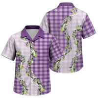 Violet Hawaii Palaka Family Matching Off The Shoulder Long Sleeve Dress and Hawaiian Shirt Maile Pikake Honohono Orchid Lei LT05 Son's Shirt Violet - Polynesian Pride