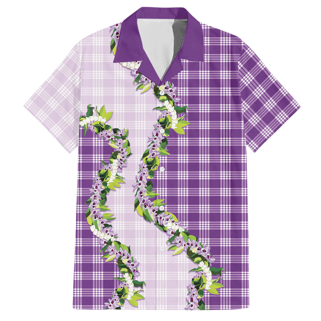 Violet Hawaii Palaka Hawaiian Shirt Maile Pikake Honohono Orchid Lei LT05 Violet - Polynesian Pride