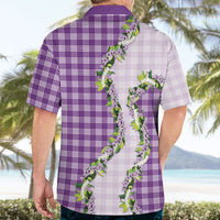 Violet Hawaii Palaka Hawaiian Shirt Maile Pikake Honohono Orchid Lei LT05 - Polynesian Pride