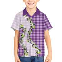 Violet Hawaii Palaka Hawaiian Shirt Maile Pikake Honohono Orchid Lei LT05 - Polynesian Pride
