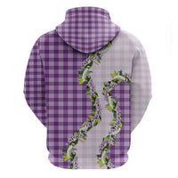 Violet Hawaii Palaka Hoodie Maile Pikake Honohono Orchid Lei LT05 - Polynesian Pride