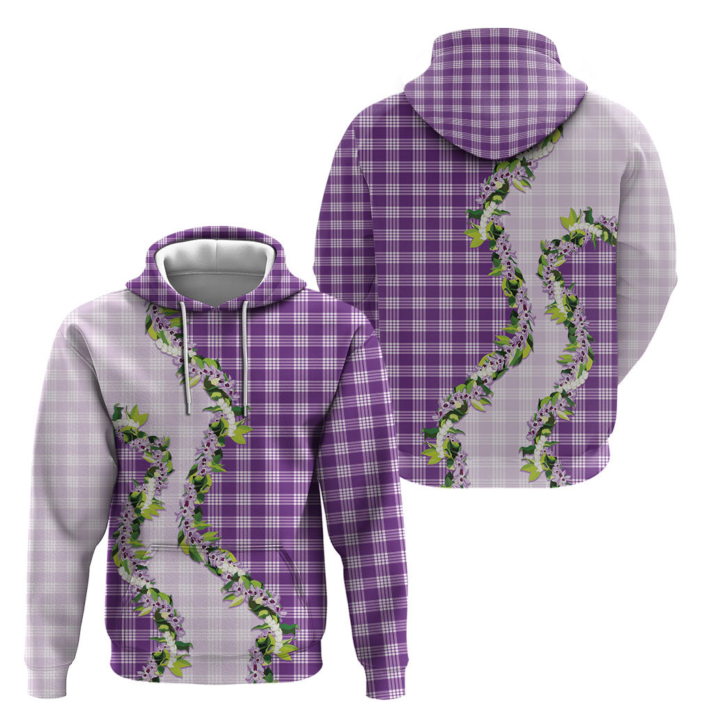 Violet Hawaii Palaka Hoodie Maile Pikake Honohono Orchid Lei LT05 - Polynesian Pride