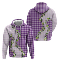 Violet Hawaii Palaka Hoodie Maile Pikake Honohono Orchid Lei LT05 - Polynesian Pride