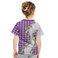 Violet Hawaii Palaka Kid T Shirt Maile Pikake Honohono Orchid Lei LT05 - Polynesian Pride