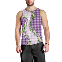 Violet Hawaii Palaka Men Tank Top Maile Pikake Honohono Orchid Lei LT05 - Polynesian Pride