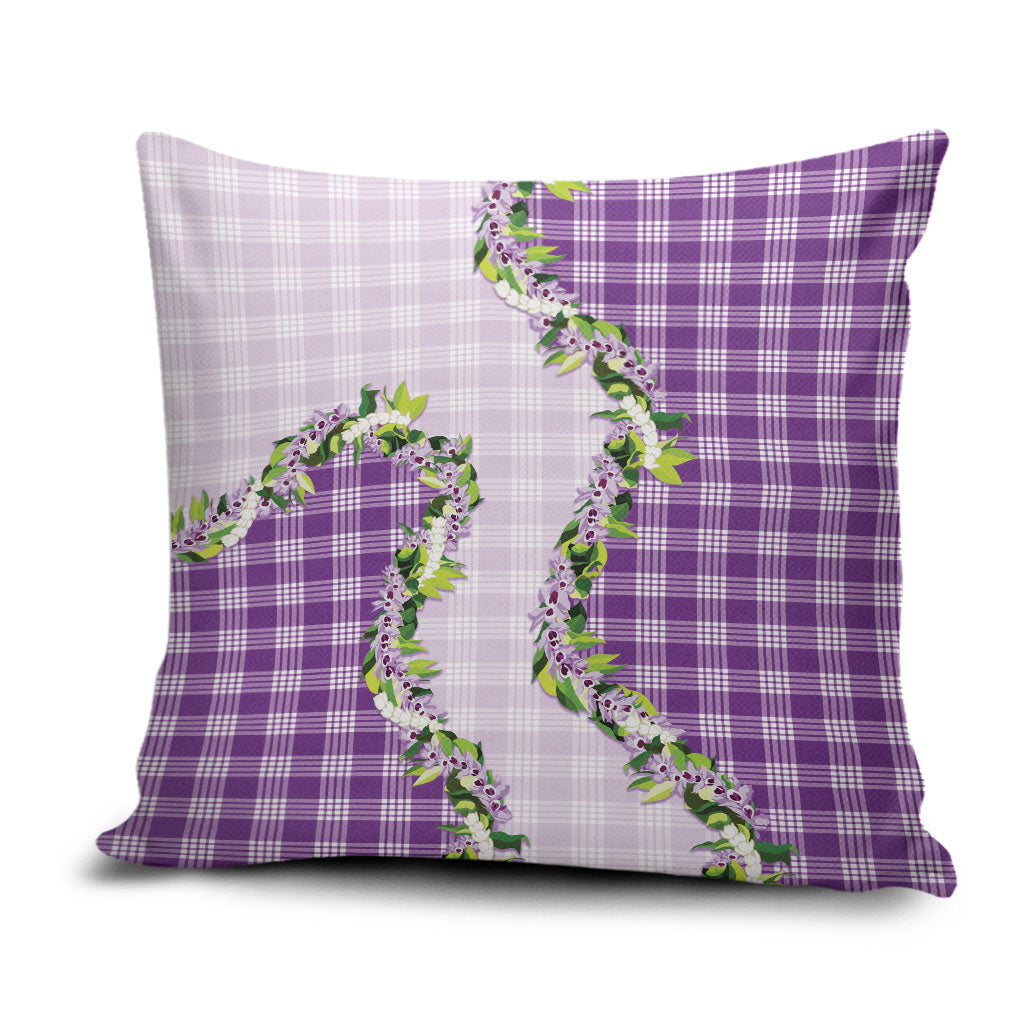Violet Hawaii Palaka Pillow Cover Maile Pikake Honohono Orchid Lei LT05 Violet - Polynesian Pride