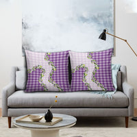 Violet Hawaii Palaka Pillow Cover Maile Pikake Honohono Orchid Lei