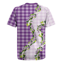 Violet Hawaii Palaka Rugby Jersey Maile Pikake Honohono Orchid Lei