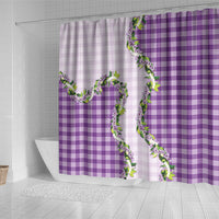 Violet Hawaii Palaka Shower Curtain Maile Pikake Honohono Orchid Lei LT05 - Polynesian Pride