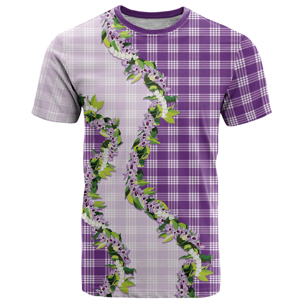Violet Hawaii Palaka T Shirt Maile Pikake Honohono Orchid Lei LT05 Violet - Polynesian Pride