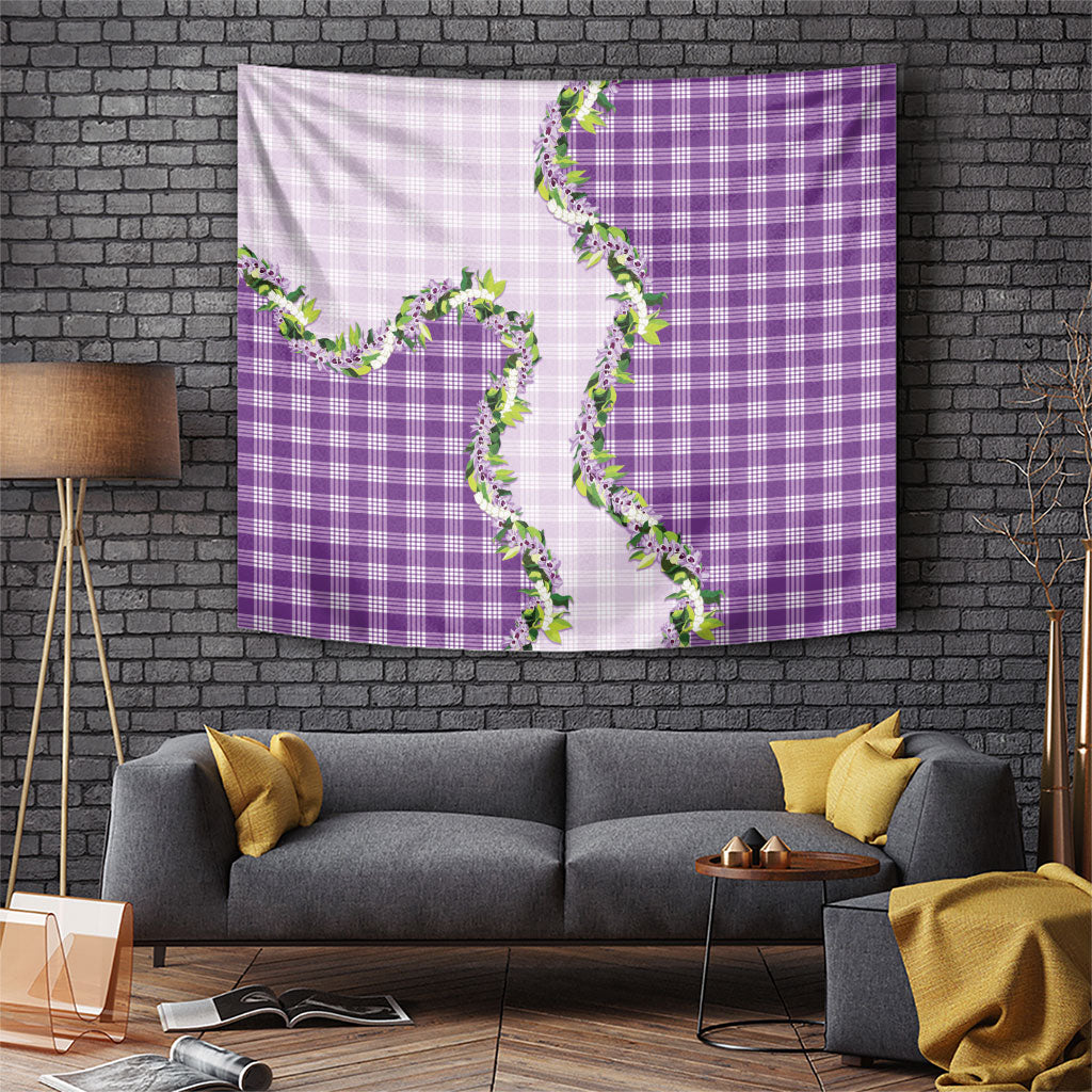 Violet Hawaii Palaka Tapestry Maile Pikake Honohono Orchid Lei LT05 Violet - Polynesian Pride