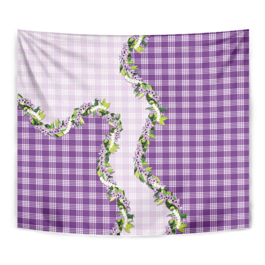 Violet Hawaii Palaka Tapestry Maile Pikake Honohono Orchid Lei