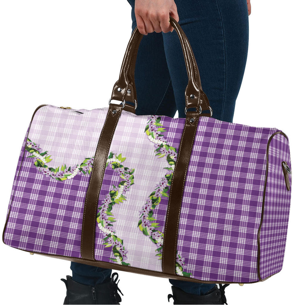 Violet Hawaii Palaka Travel Bag Maile Pikake Honohono Orchid Lei LT05 - Polynesian Pride