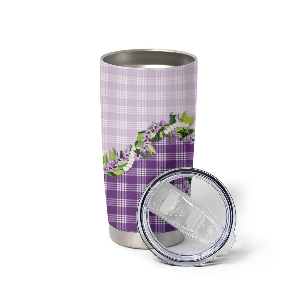 Violet Hawaii Palaka Tumbler Cup Maile Pikake Honohono Orchid Lei LT05 - Polynesian Pride