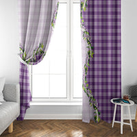 Violet Hawaii Palaka Window Curtain Maile Pikake Honohono Orchid Lei