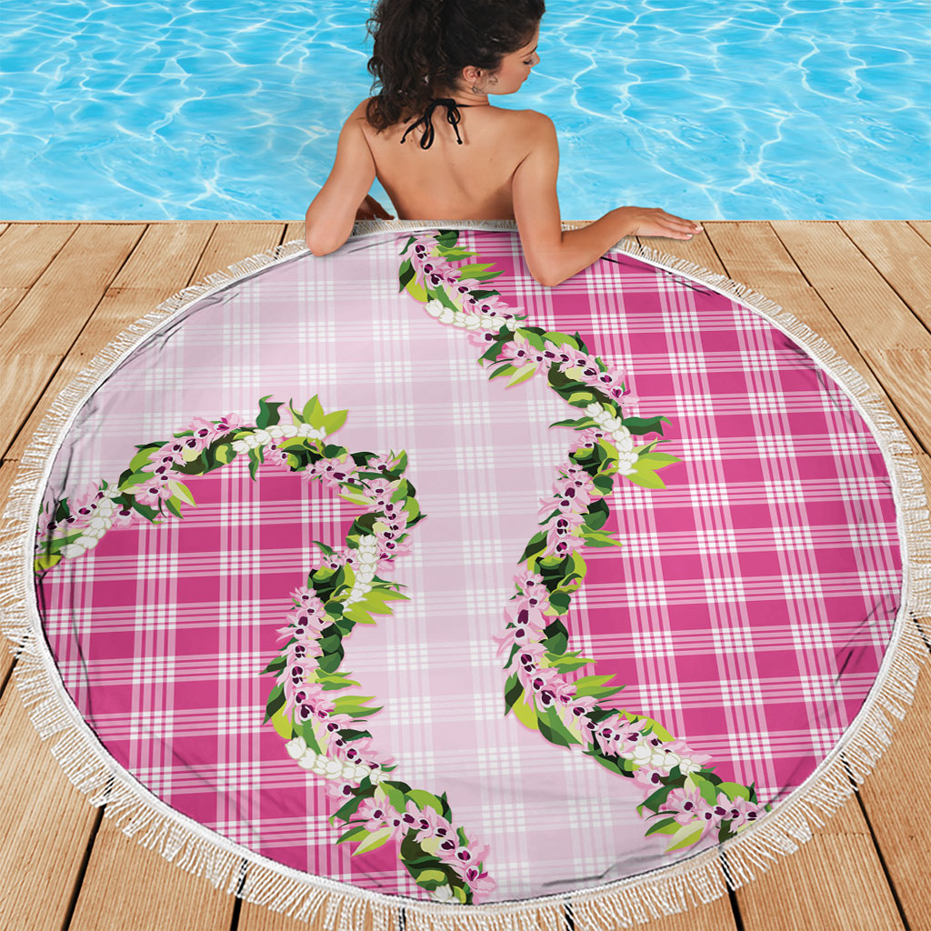 Pink Hawaii Palaka Beach Blanket Maile Pikake Honohono Orchid Lei