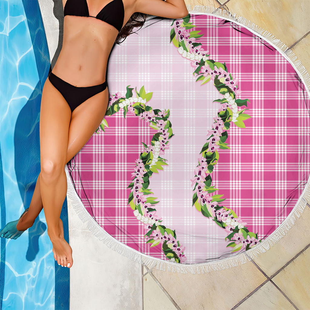 Pink Hawaii Palaka Beach Blanket Maile Pikake Honohono Orchid Lei