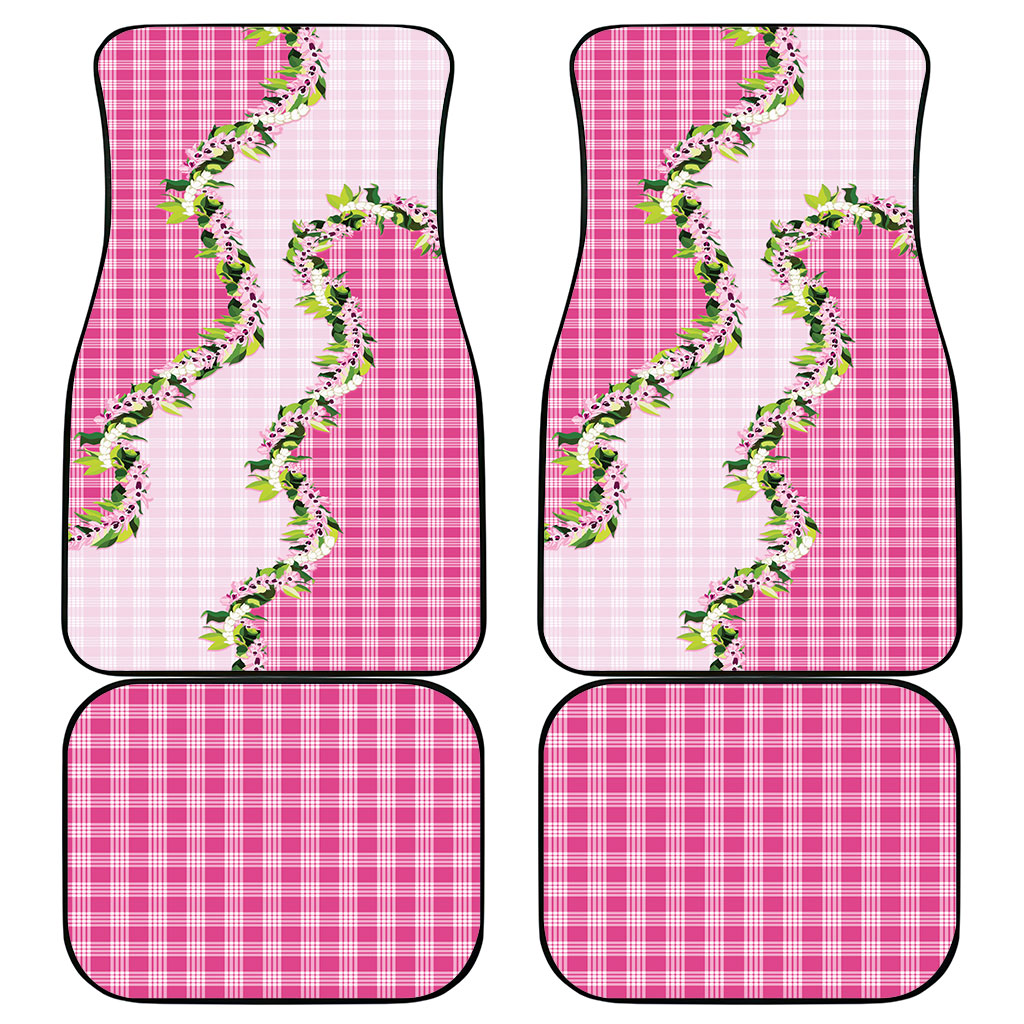 Pink Hawaii Palaka Car Mats Maile Pikake Honohono Orchid Lei LT05 - Polynesian Pride