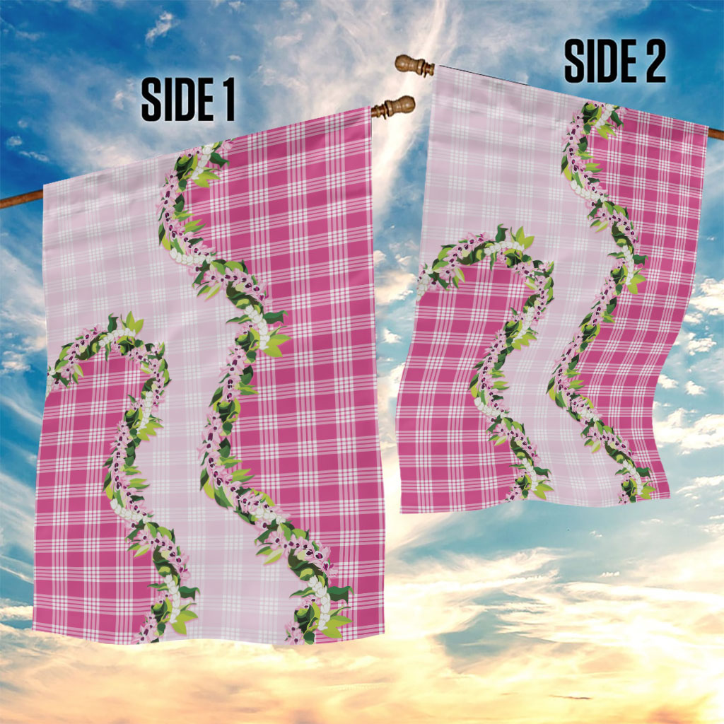 Pink Hawaii Palaka Garden Flag Maile Pikake Honohono Orchid Lei LT05 - Polynesian Pride