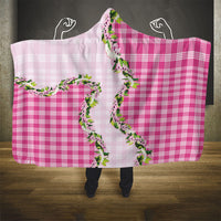 Pink Hawaii Palaka Hooded Blanket Maile Pikake Honohono Orchid Lei LT05 - Polynesian Pride
