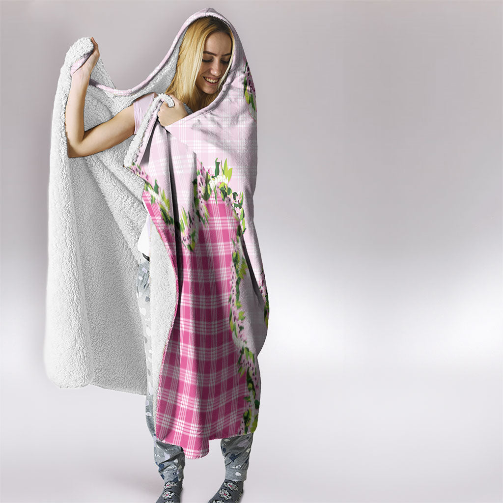 Pink Hawaii Palaka Hooded Blanket Maile Pikake Honohono Orchid Lei LT05 - Polynesian Pride