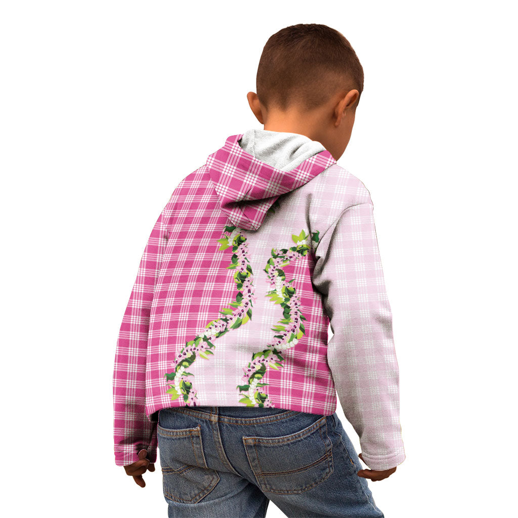 Pink Hawaii Palaka Kid Hoodie Maile Pikake Honohono Orchid Lei