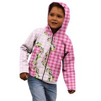 Pink Hawaii Palaka Kid Hoodie Maile Pikake Honohono Orchid Lei