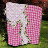 Pink Hawaii Palaka Quilt Maile Pikake Honohono Orchid Lei