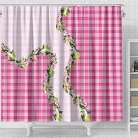 Pink Hawaii Palaka Shower Curtain Maile Pikake Honohono Orchid Lei LT05 - Polynesian Pride