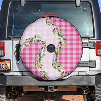 Pink Hawaii Palaka Spare Tire Cover Maile Pikake Honohono Orchid Lei