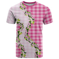 Pink Hawaii Palaka T Shirt Maile Pikake Honohono Orchid Lei LT05 Pink - Polynesian Pride
