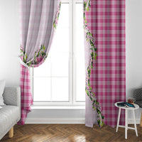 Pink Hawaii Palaka Window Curtain Maile Pikake Honohono Orchid Lei