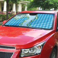 Blue Hawaii Palaka Auto Sun Shade Maile Pikake Honohono Orchid Lei