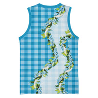 Blue Hawaii Palaka Basketball Jersey Maile Pikake Honohono Orchid Lei LT05 - Polynesian Pride