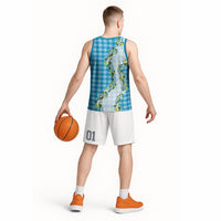 Blue Hawaii Palaka Basketball Jersey Maile Pikake Honohono Orchid Lei LT05 - Polynesian Pride