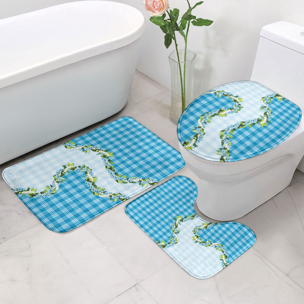 Blue Hawaii Palaka Bathroom Set Maile Pikake Honohono Orchid Lei LT05 - Polynesian Pride