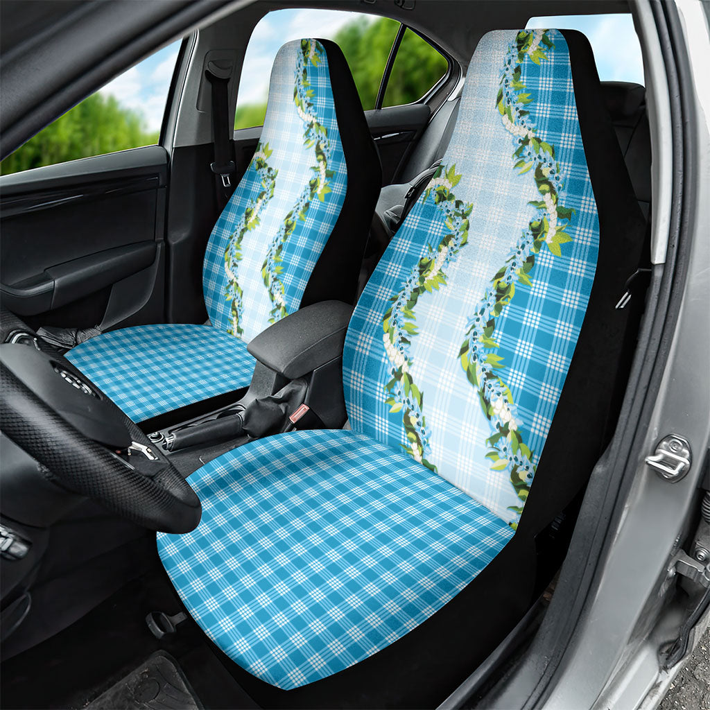 Blue Hawaii Palaka Car Seat Cover Maile Pikake Honohono Orchid Lei LT05 - Polynesian Pride