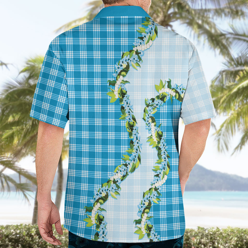 Blue Hawaii Palaka Hawaiian Shirt Maile Pikake Honohono Orchid Lei LT05 - Polynesian Pride