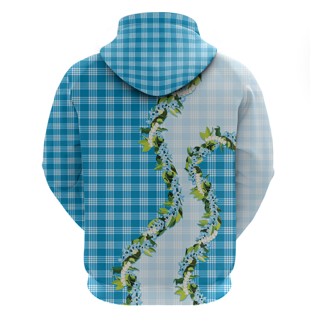 Blue Hawaii Palaka Hoodie Maile Pikake Honohono Orchid Lei LT05 - Polynesian Pride