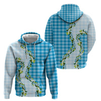 Blue Hawaii Palaka Hoodie Maile Pikake Honohono Orchid Lei LT05 - Polynesian Pride