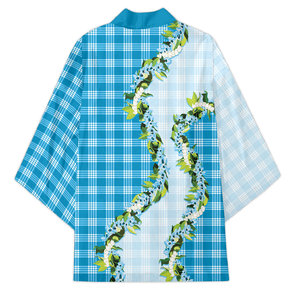 Blue Hawaii Palaka Kimono Maile Pikake Honohono Orchid Lei