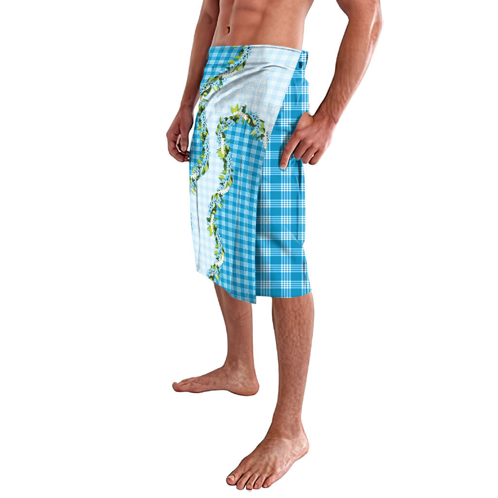 Blue Hawaii Palaka Lavalava Maile Pikake Honohono Orchid Lei LT05 - Polynesian Pride