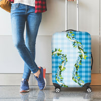Blue Hawaii Palaka Luggage Cover Maile Pikake Honohono Orchid Lei LT05 - Polynesian Pride