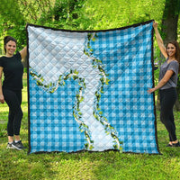Blue Hawaii Palaka Quilt Maile Pikake Honohono Orchid Lei LT05 - Polynesian Pride